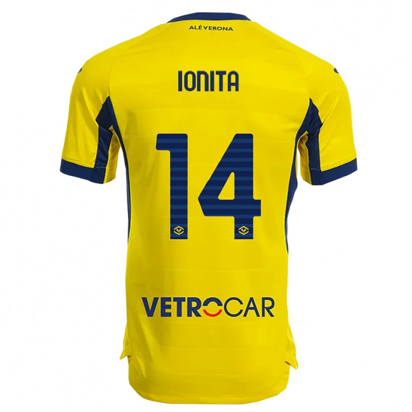 Danxen Criança Camisola Alexandru Ioniță #14 Amarelo Marinho Alternativa 2025/26 Camisa Brasil
