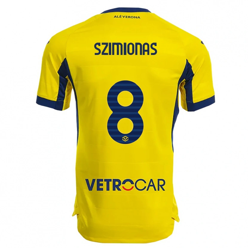 Danxen Criança Camisola Luca Szimionaș #8 Amarelo Marinho Alternativa 2025/26 Camisa Brasil
