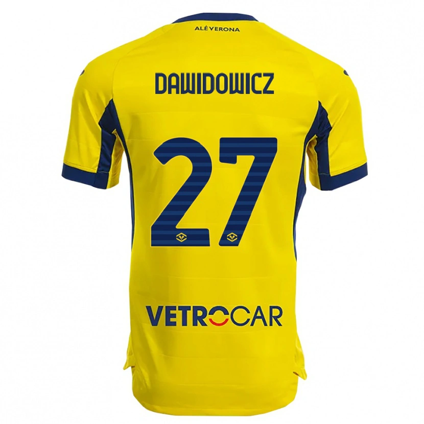 Danxen Criança Camisola Pawel Dawidowicz #27 Amarelo Marinho Alternativa 2025/26 Camisa Brasil
