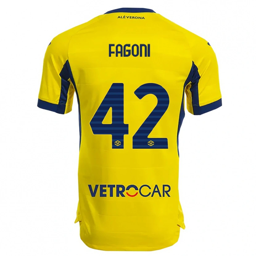 Danxen Criança Camisola Marco Fagoni #42 Amarelo Marinho Alternativa 2025/26 Camisa Brasil