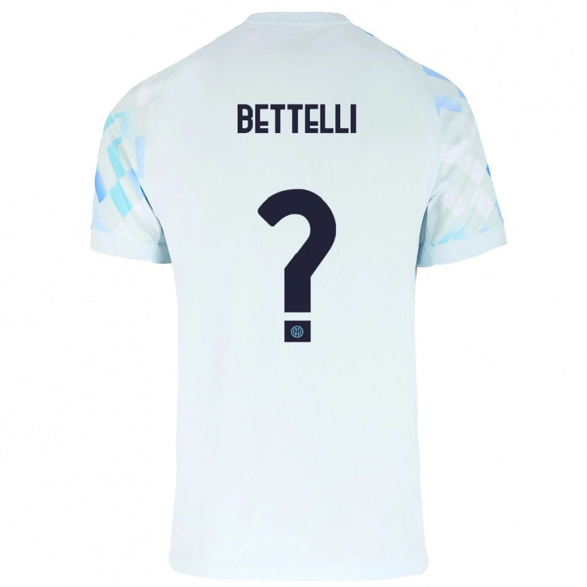 Danxen Criança Camisola Luca Bettelli #0 Branco Azul Alternativa 2025/26 Camisa Brasil