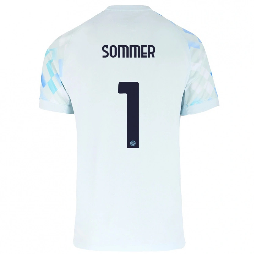 Danxen Criança Camisola Yann Sommer #1 Branco Azul Alternativa 2025/26 Camisa Brasil