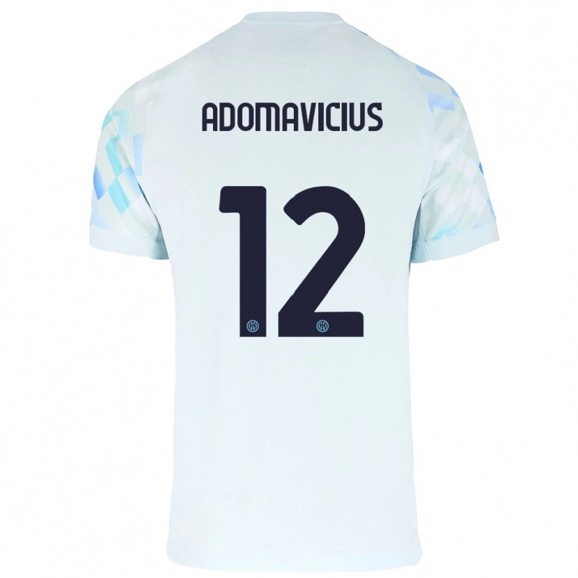 Danxen Criança Camisola Henrikas Adomavicius #12 Branco Azul Alternativa 2025/26 Camisa Brasil