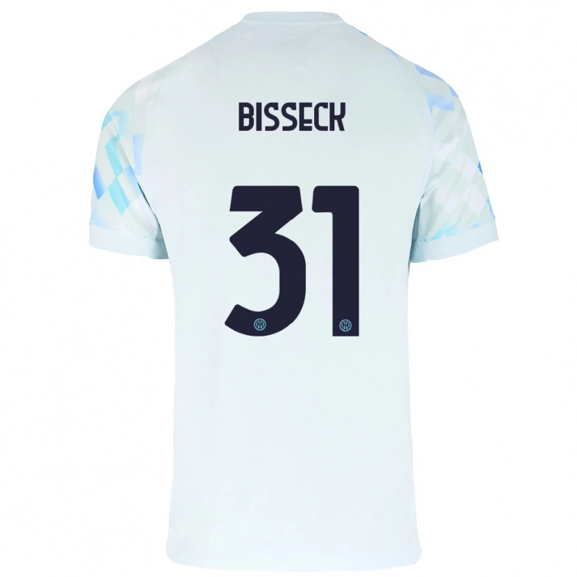 Danxen Criança Camisola Yann Bisseck #31 Branco Azul Alternativa 2025/26 Camisa Brasil