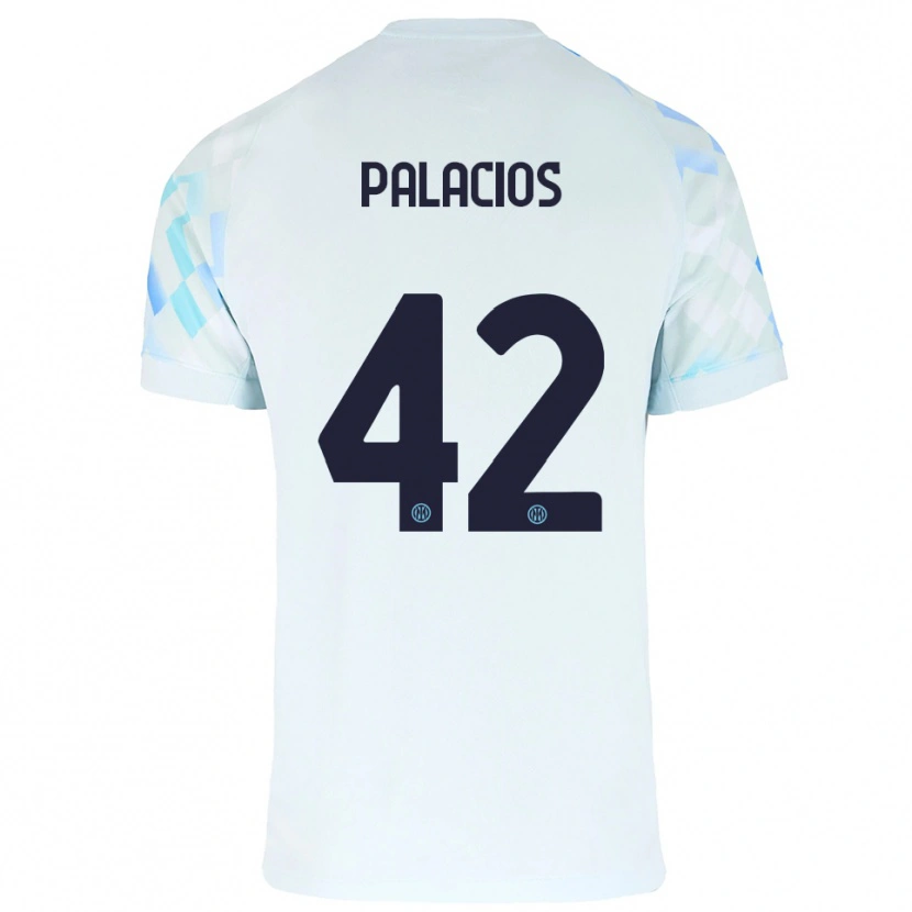 Danxen Criança Camisola Tomás Palacios #42 Branco Azul Alternativa 2025/26 Camisa Brasil