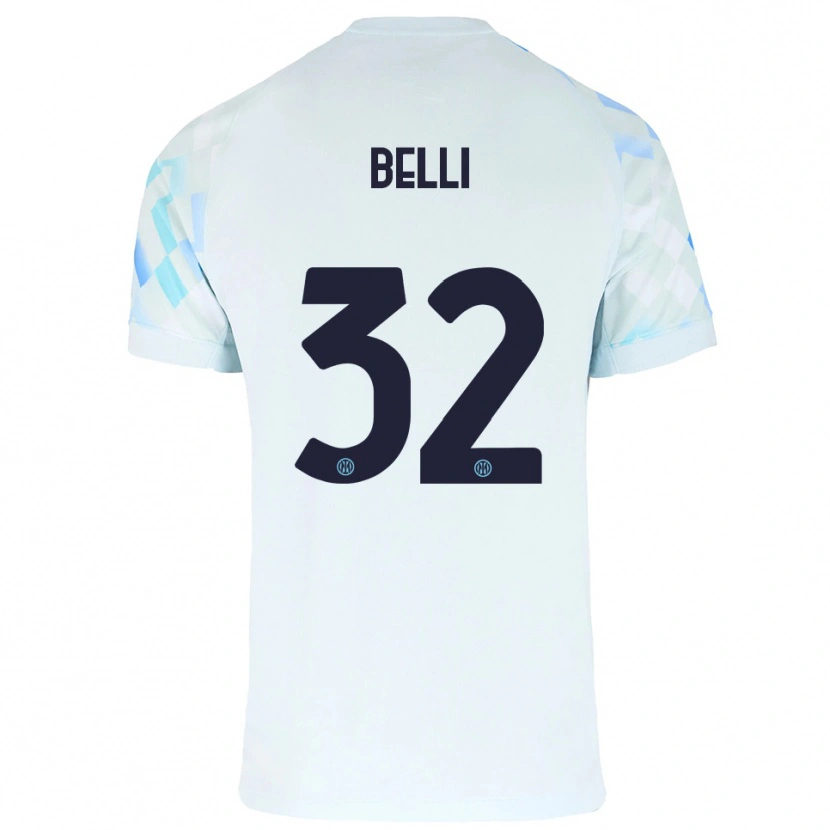 Danxen Criança Camisola Elena Belli #32 Branco Azul Alternativa 2025/26 Camisa Brasil
