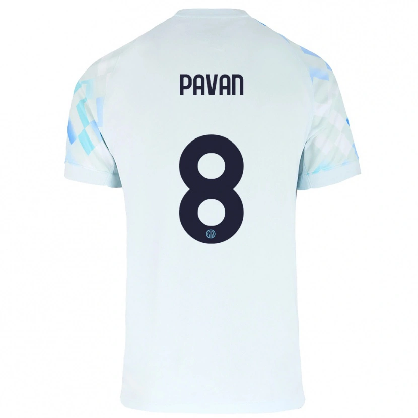 Danxen Criança Camisola Matilde Pavan #8 Branco Azul Alternativa 2025/26 Camisa Brasil