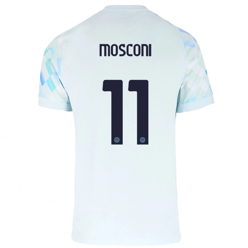 Danxen Criança Camisola Mattia Mosconi #11 Branco Azul Alternativa 2025/26 Camisa Brasil