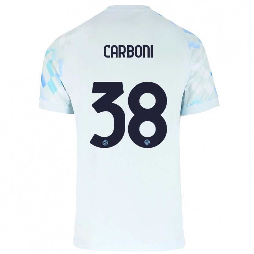 Danxen Criança Camisola Valentin Carboni #38 Branco Azul Alternativa 2025/26 Camisa Brasil
