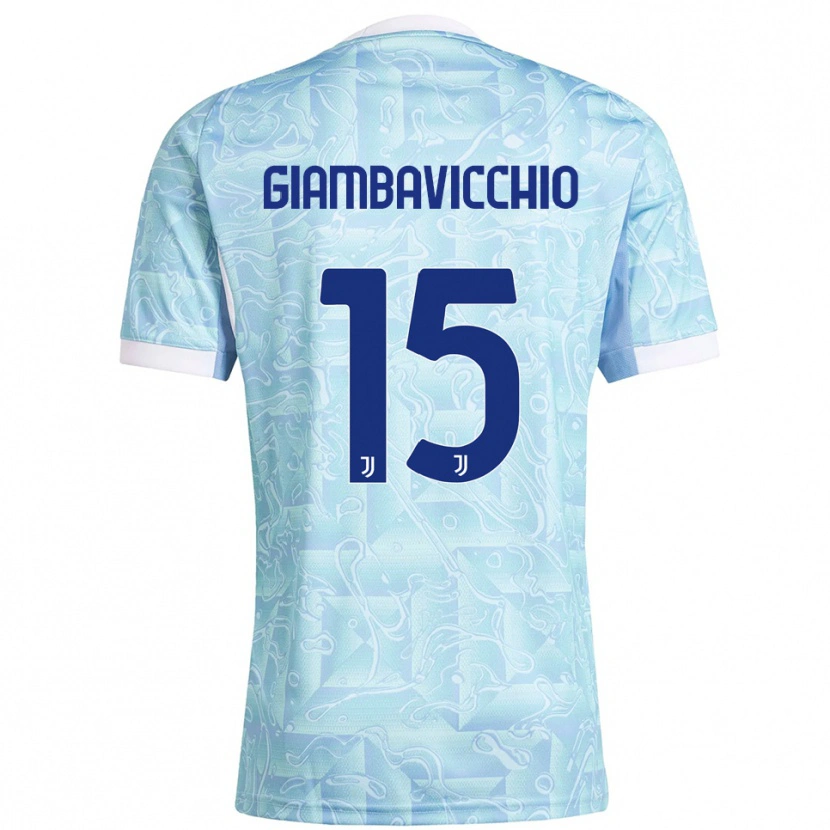 Danxen Criança Camisola Franco Giambavicchio #15 Azul Celeste Amarelo Alternativa 2025/26 Camisa Brasil