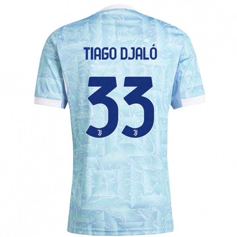 Danxen Criança Camisola Tiago Djaló #33 Azul Celeste Amarelo Alternativa 2025/26 Camisa Brasil