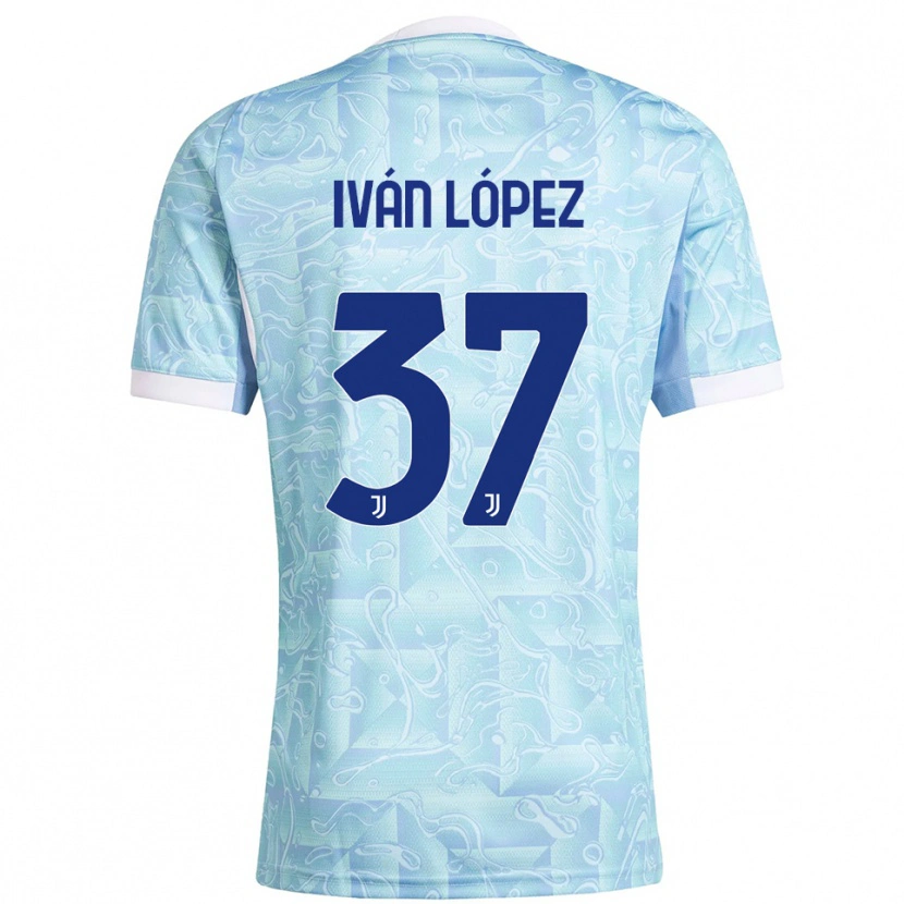 Danxen Criança Camisola Iván López #37 Azul Celeste Amarelo Alternativa 2025/26 Camisa Brasil