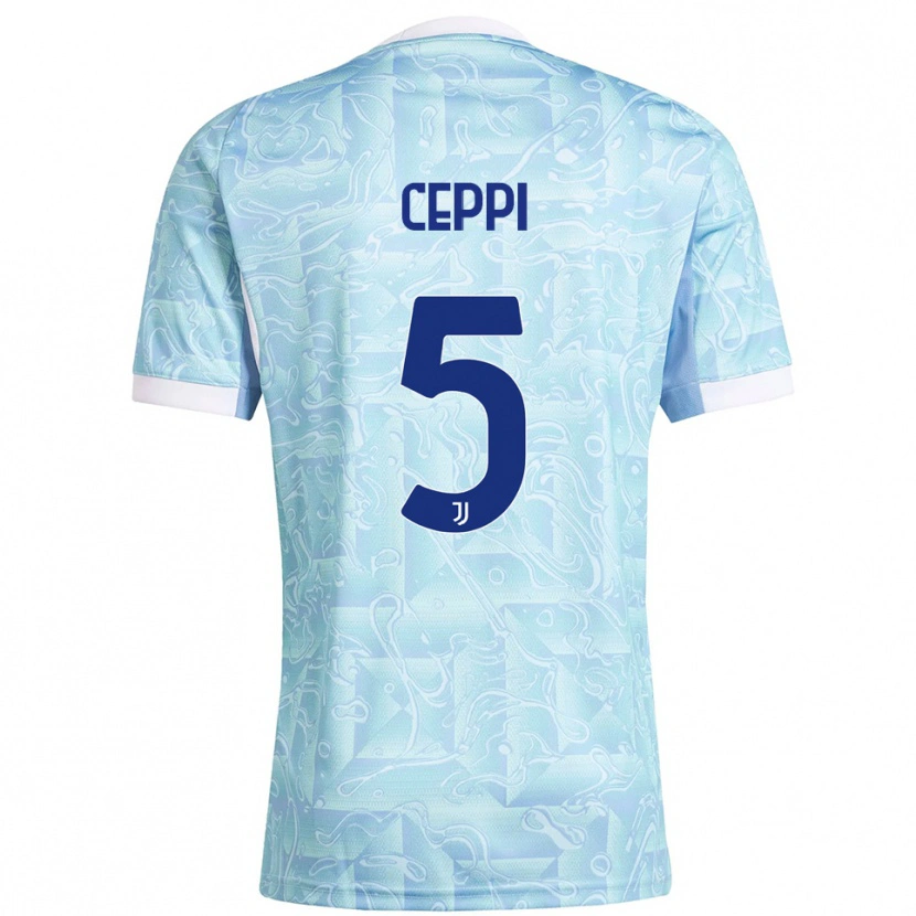 Danxen Criança Camisola Paolo Ceppi #5 Azul Celeste Amarelo Alternativa 2025/26 Camisa Brasil