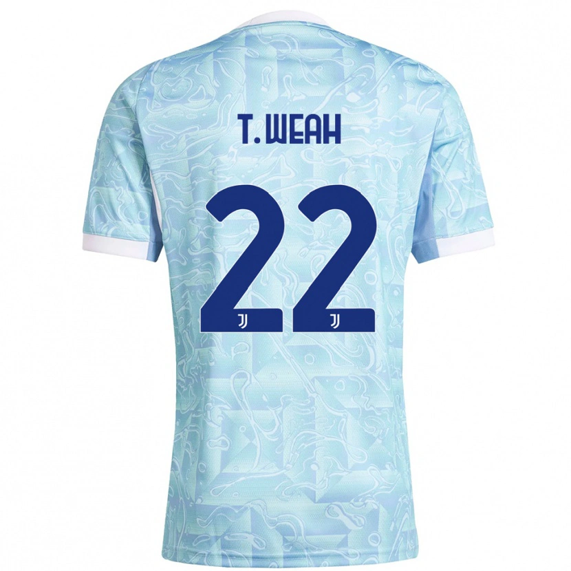 Danxen Criança Camisola Timothy Weah #22 Azul Celeste Amarelo Alternativa 2025/26 Camisa Brasil