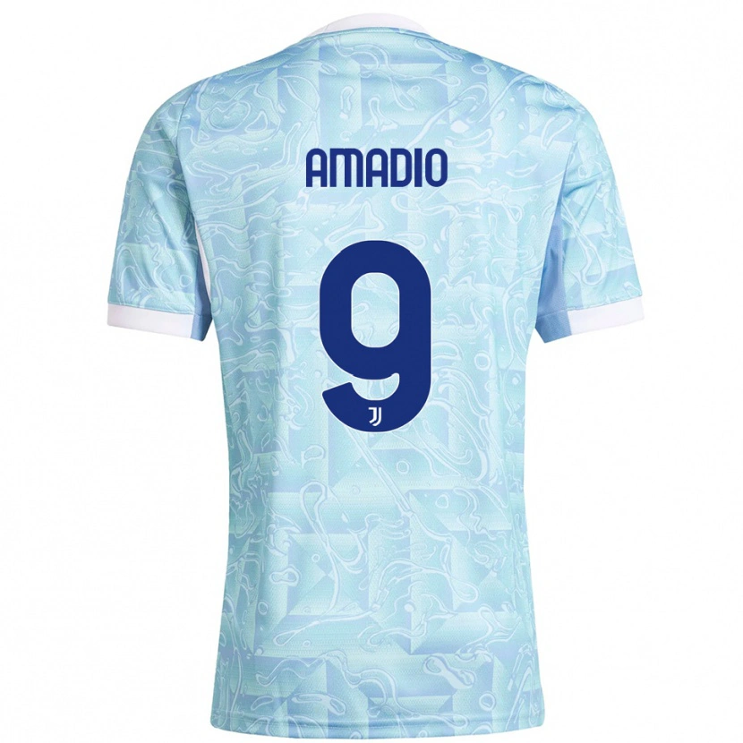 Danxen Criança Camisola Alex Amadio #9 Azul Celeste Amarelo Alternativa 2025/26 Camisa Brasil