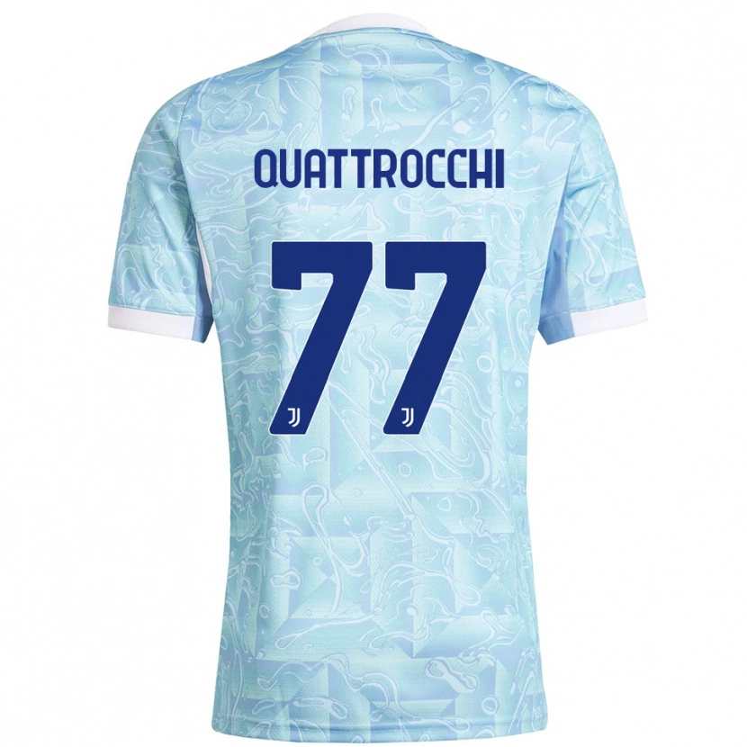 Danxen Criança Camisola Juan Ignacio Quattrocchi #77 Azul Celeste Amarelo Alternativa 2025/26 Camisa Brasil