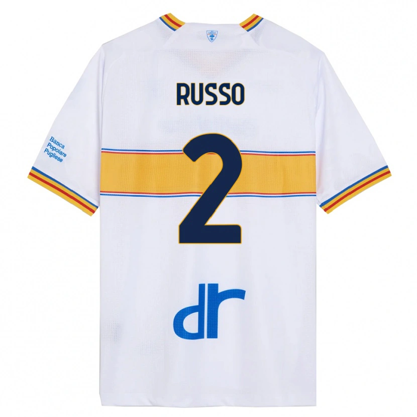 Danxen Criança Camisola Luca Russo #2 Branco Amarelo Alternativa 2025/26 Camisa Brasil