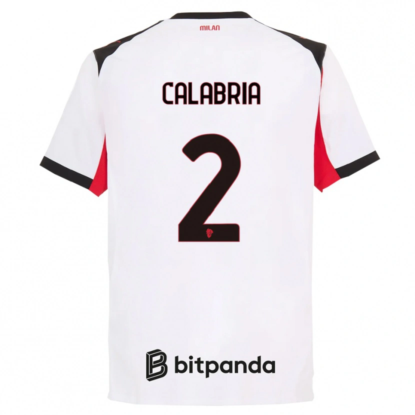 Danxen Criança Camisola Davide Calabria #2 Branco Preto Alternativa 2025/26 Camisa Brasil