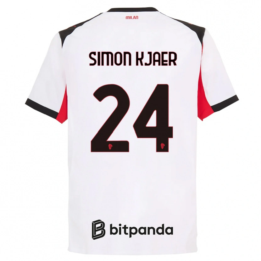 Danxen Criança Camisola Simon Kjaer #24 Branco Preto Alternativa 2025/26 Camisa Brasil