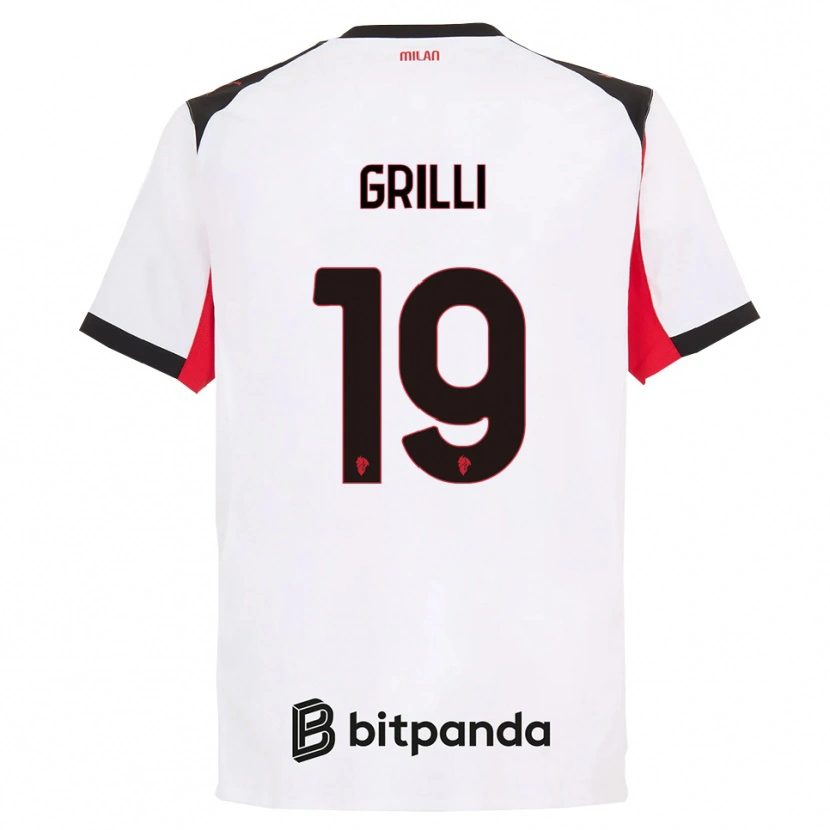 Danxen Criança Camisola Lorenzo Grilli #19 Branco Preto Alternativa 2025/26 Camisa Brasil