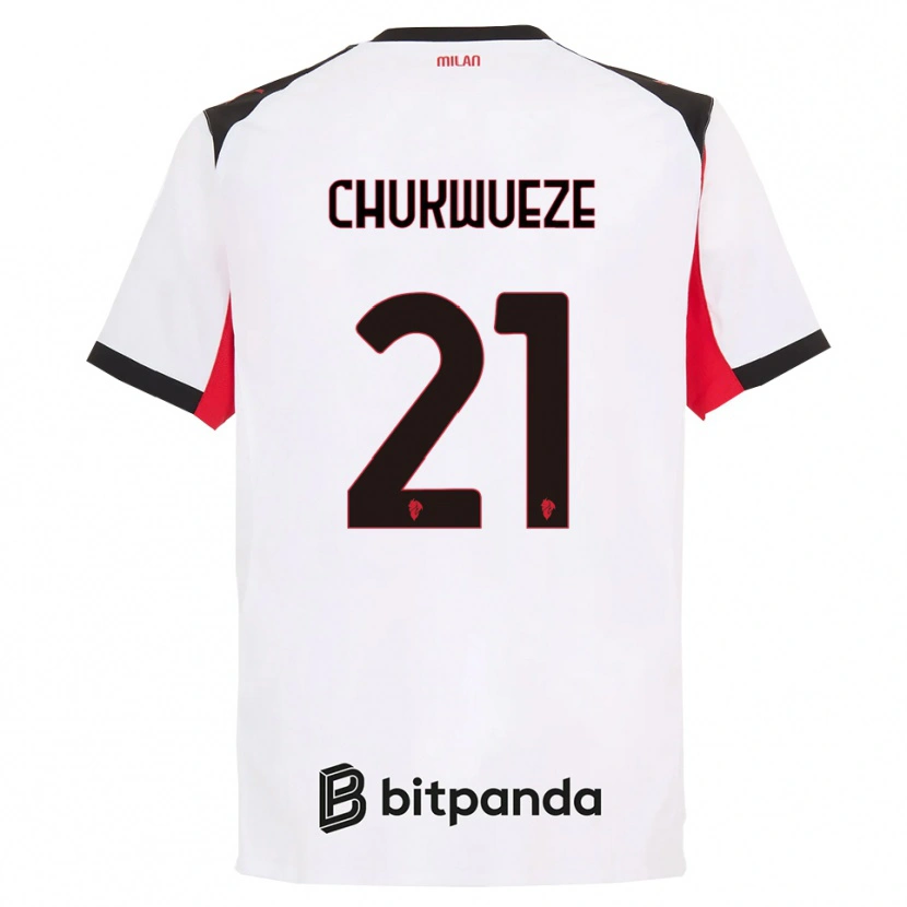 Danxen Criança Camisola Samuel Chukwueze #21 Branco Preto Alternativa 2025/26 Camisa Brasil
