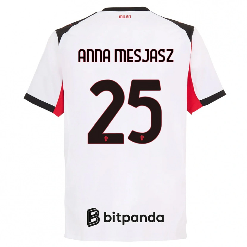 Danxen Criança Camisola Małgorzata Anna Mesjasz #25 Branco Preto Alternativa 2025/26 Camisa Brasil