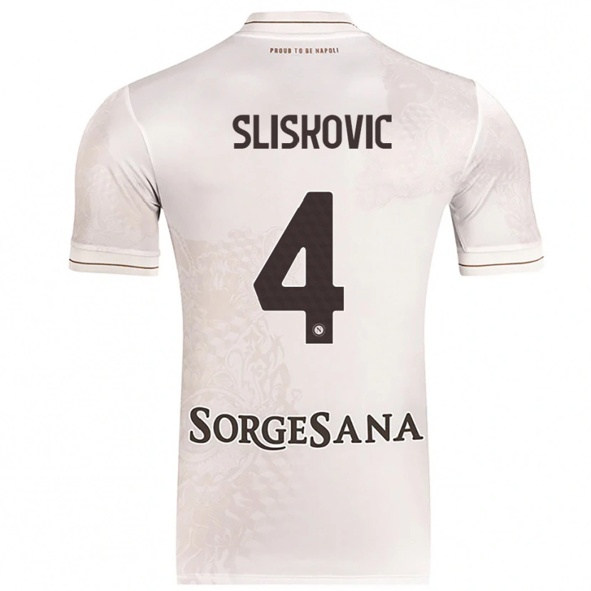 Danxen Criança Camisola Gloria Slišković #4 Champagne Marrom Alternativa 2025/26 Camisa Brasil