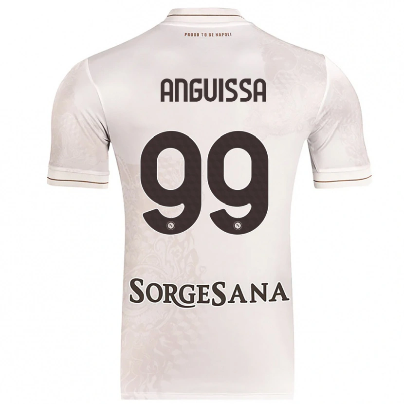 Danxen Criança Camisola Frank Anguissa #99 Champagne Marrom Alternativa 2025/26 Camisa Brasil
