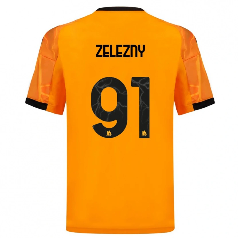 Danxen Criança Camisola Radoslaw Zelezny #91 Laranja Preto Alternativa 2025/26 Camisa Brasil
