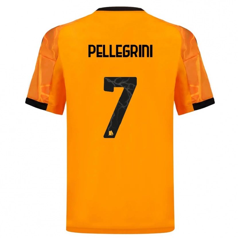 Danxen Criança Camisola Lorenzo Pellegrini #7 Laranja Preto Alternativa 2025/26 Camisa Brasil