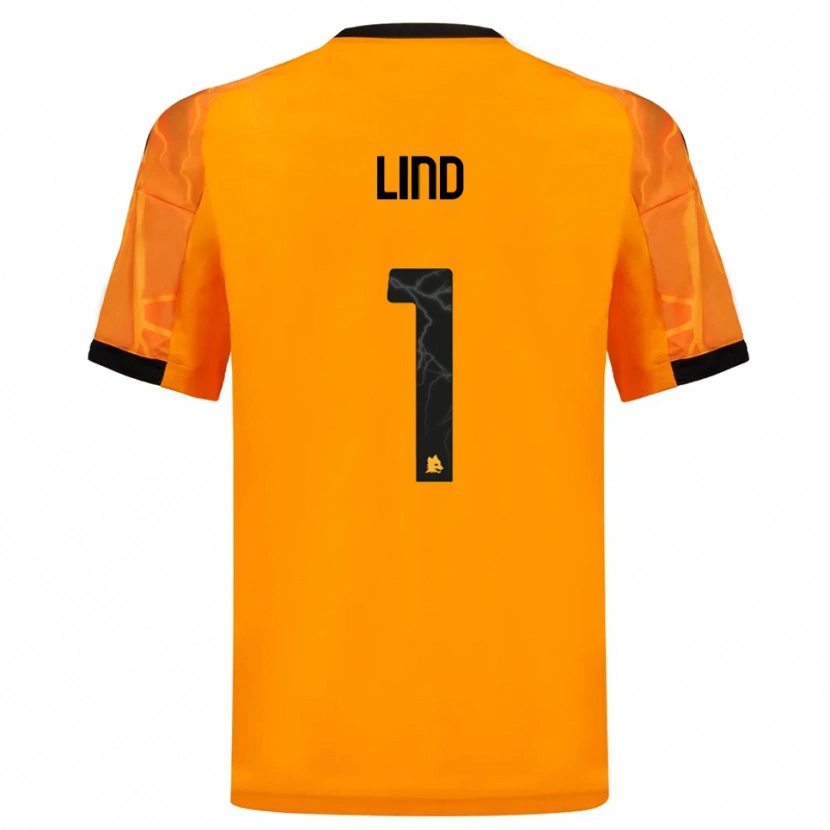 Danxen Criança Camisola Emma Lind #1 Laranja Preto Alternativa 2025/26 Camisa Brasil