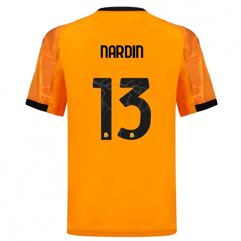 Danxen Criança Camisola Federico Nardin #13 Laranja Preto Alternativa 2025/26 Camisa Brasil