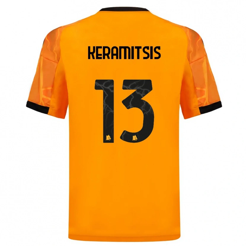 Danxen Criança Camisola Dimitrios Keramitsis #13 Laranja Preto Alternativa 2025/26 Camisa Brasil
