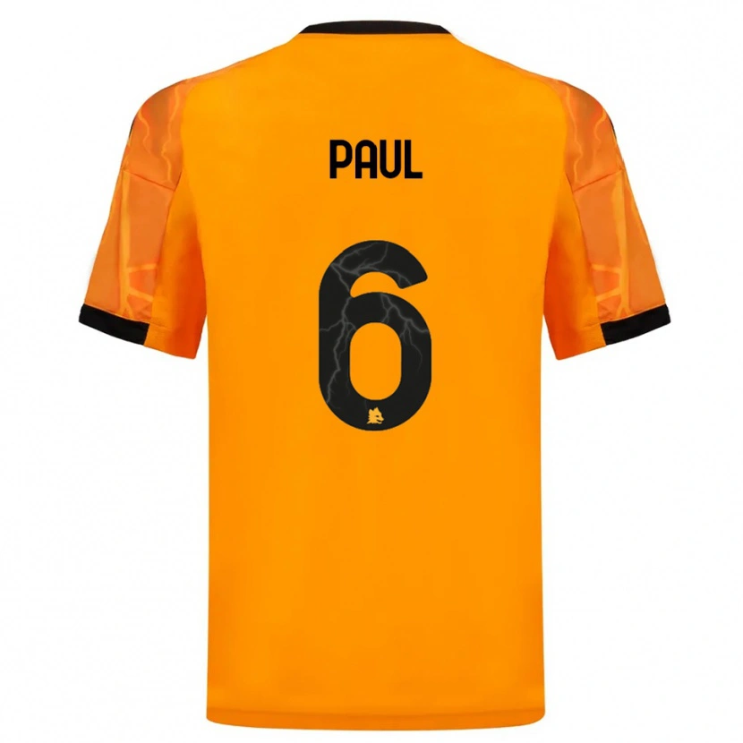 Danxen Criança Camisola Daniele Paul #6 Laranja Preto Alternativa 2025/26 Camisa Brasil