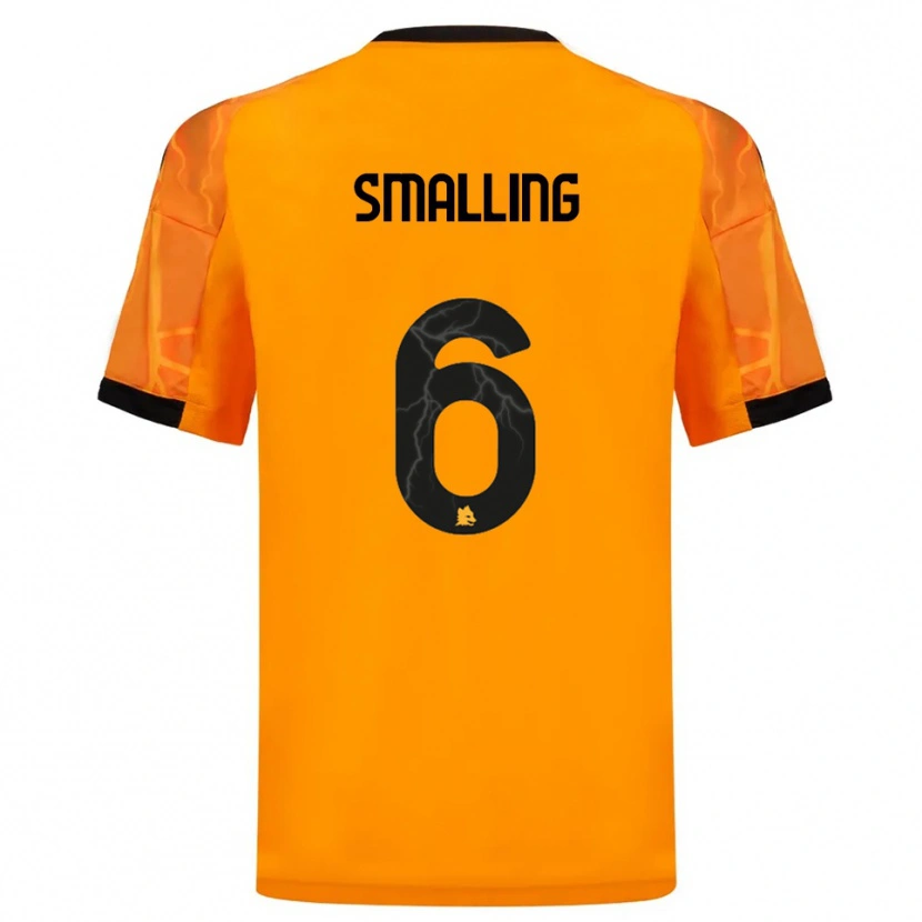 Danxen Criança Camisola Chris Smalling #6 Laranja Preto Alternativa 2025/26 Camisa Brasil
