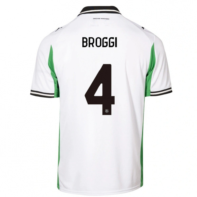 Danxen Criança Camisola Nicola Broggi #4 Branco Verde Preto Alternativa 2025/26 Camisa Brasil