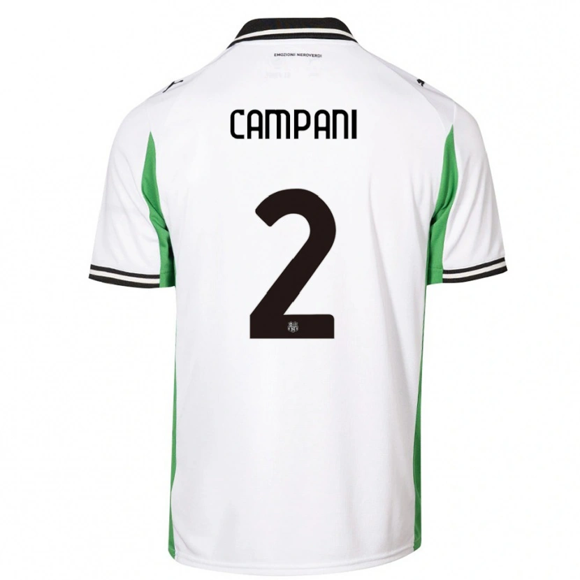 Danxen Criança Camisola Andrea Campani #2 Branco Verde Preto Alternativa 2025/26 Camisa Brasil