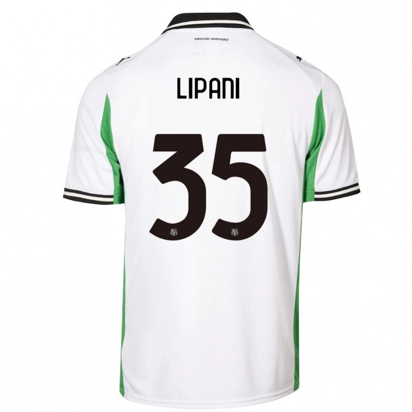 Danxen Criança Camisola Luca Lipani #35 Branco Verde Preto Alternativa 2025/26 Camisa Brasil