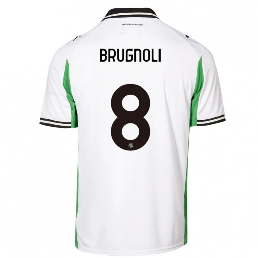 Danxen Criança Camisola Giuseppe Brugnoli #8 Branco Verde Preto Alternativa 2025/26 Camisa Brasil