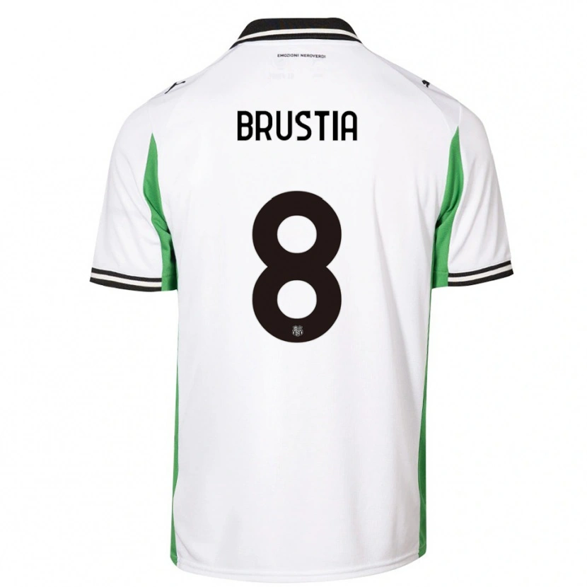 Danxen Criança Camisola Martina Brustia #8 Branco Verde Preto Alternativa 2025/26 Camisa Brasil