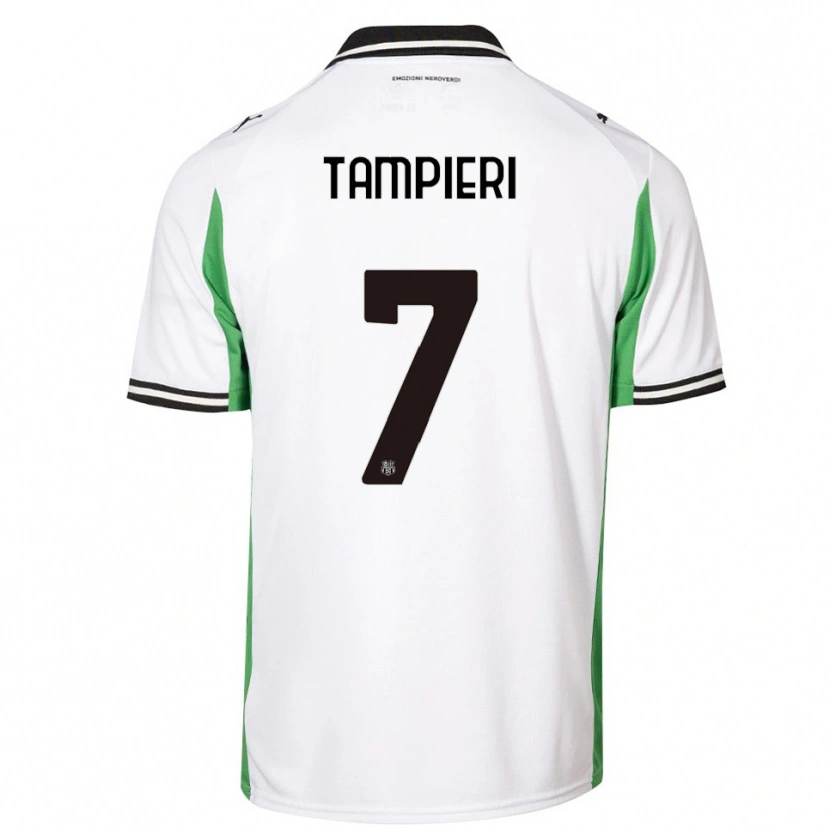 Danxen Criança Camisola Diego Tampieri #7 Branco Verde Preto Alternativa 2025/26 Camisa Brasil