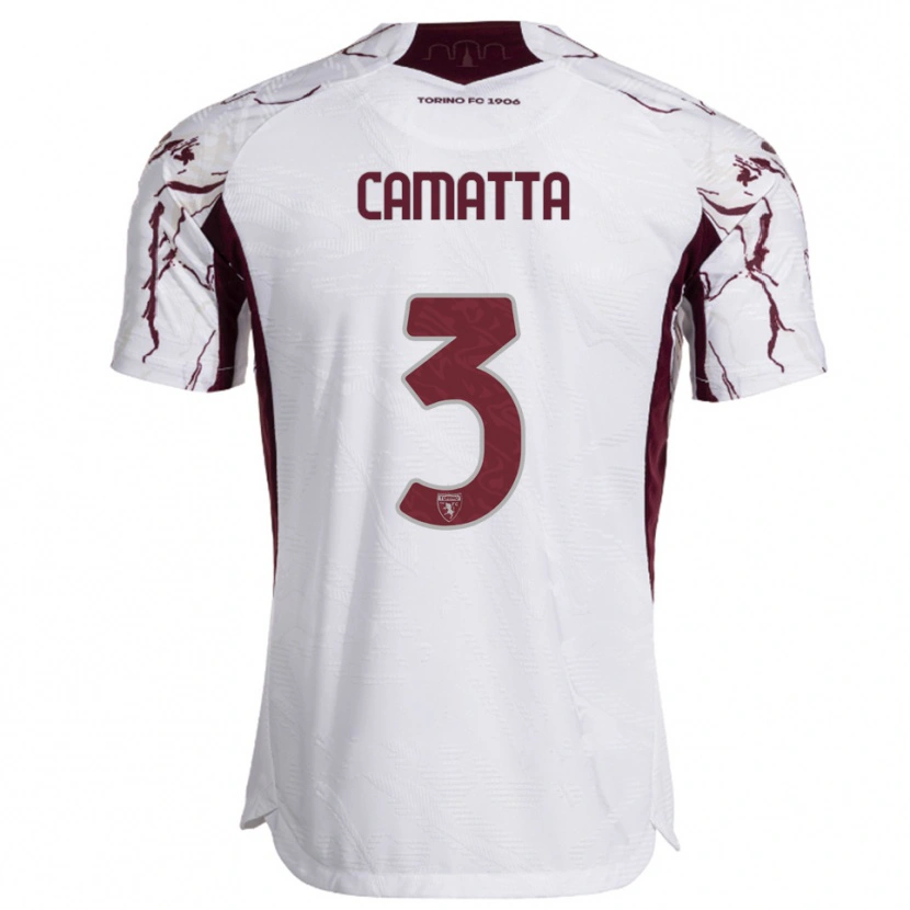 Danxen Criança Camisola Alessandro Camatta #3 Branco Borgonha Alternativa 2025/26 Camisa Brasil