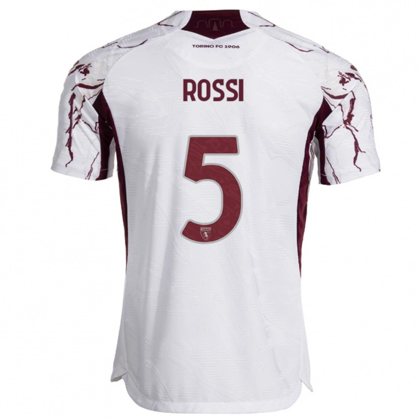 Danxen Criança Camisola Simone Rossi #5 Branco Borgonha Alternativa 2025/26 Camisa Brasil