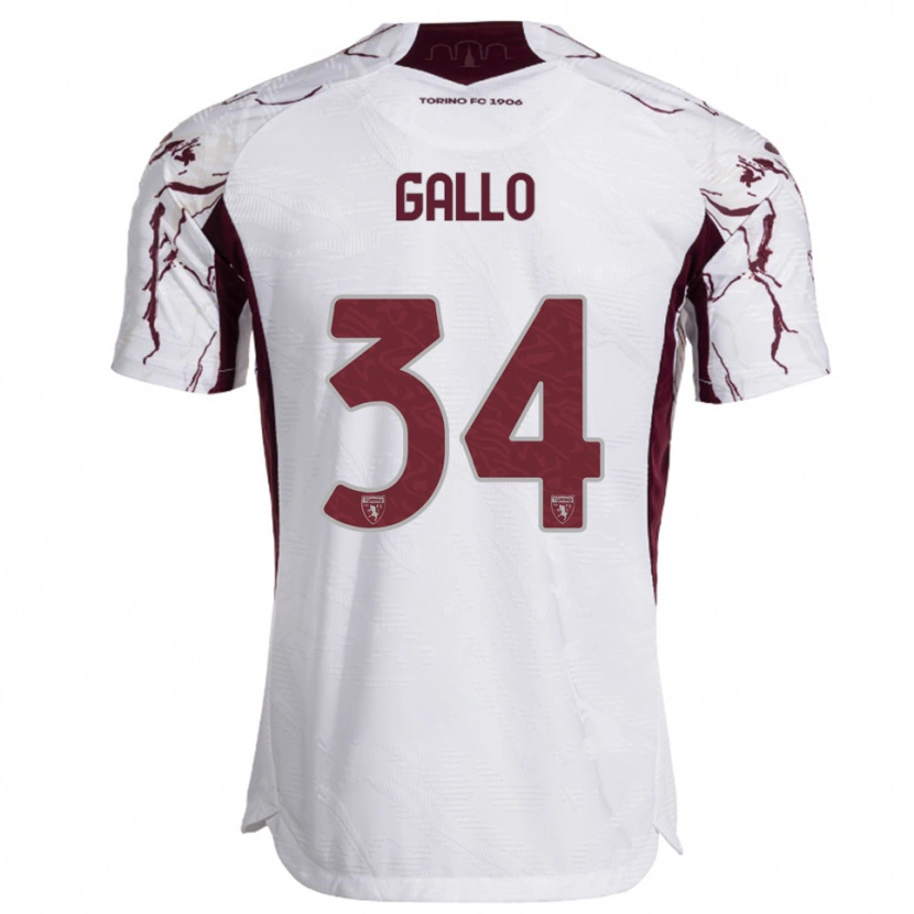 Danxen Criança Camisola Tommaso Gallo #34 Branco Borgonha Alternativa 2025/26 Camisa Brasil