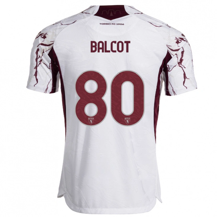 Danxen Criança Camisola Côme Bianay Balcot #80 Branco Borgonha Alternativa 2025/26 Camisa Brasil