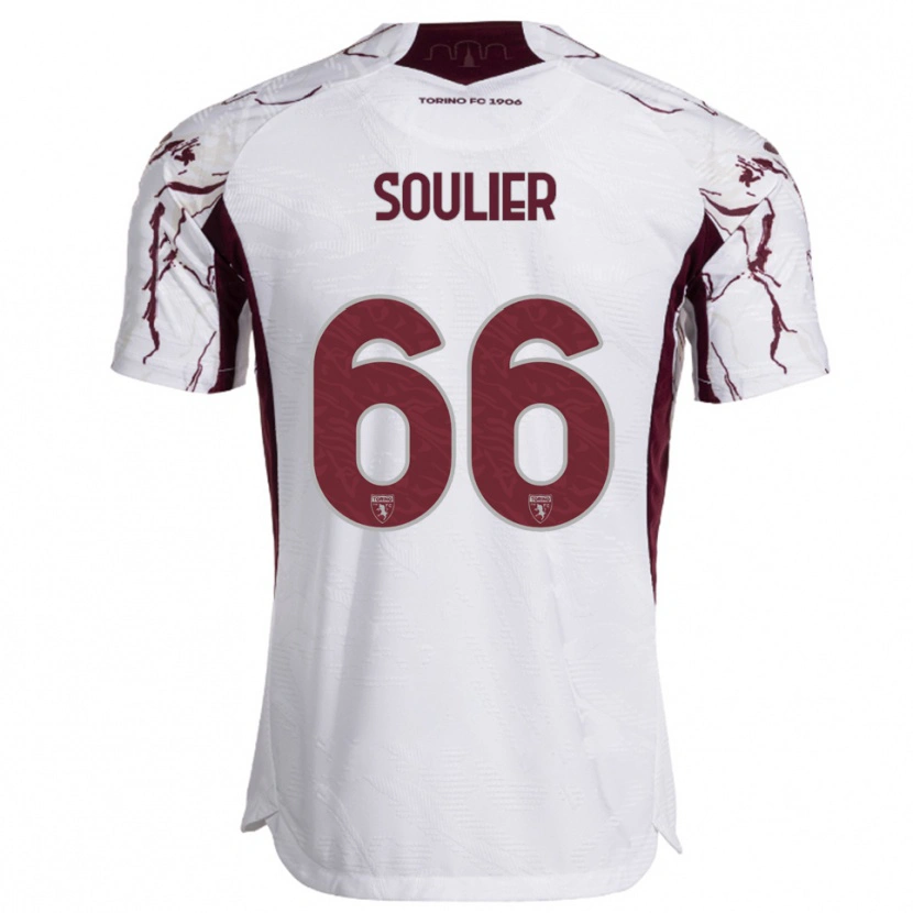 Danxen Criança Camisola Evan Soulier #66 Branco Borgonha Alternativa 2025/26 Camisa Brasil