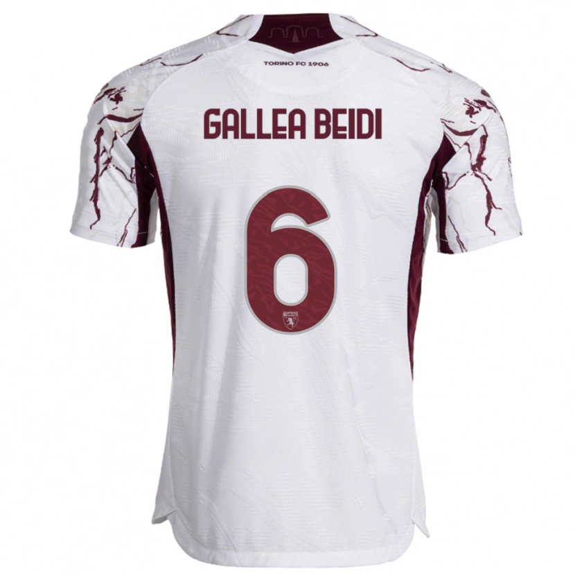 Danxen Criança Camisola Francesco Gallea Beidi #6 Branco Borgonha Alternativa 2025/26 Camisa Brasil