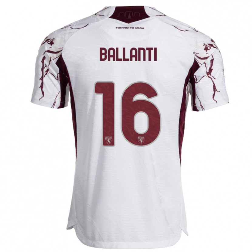Danxen Criança Camisola Andrea Ballanti #16 Branco Borgonha Alternativa 2025/26 Camisa Brasil