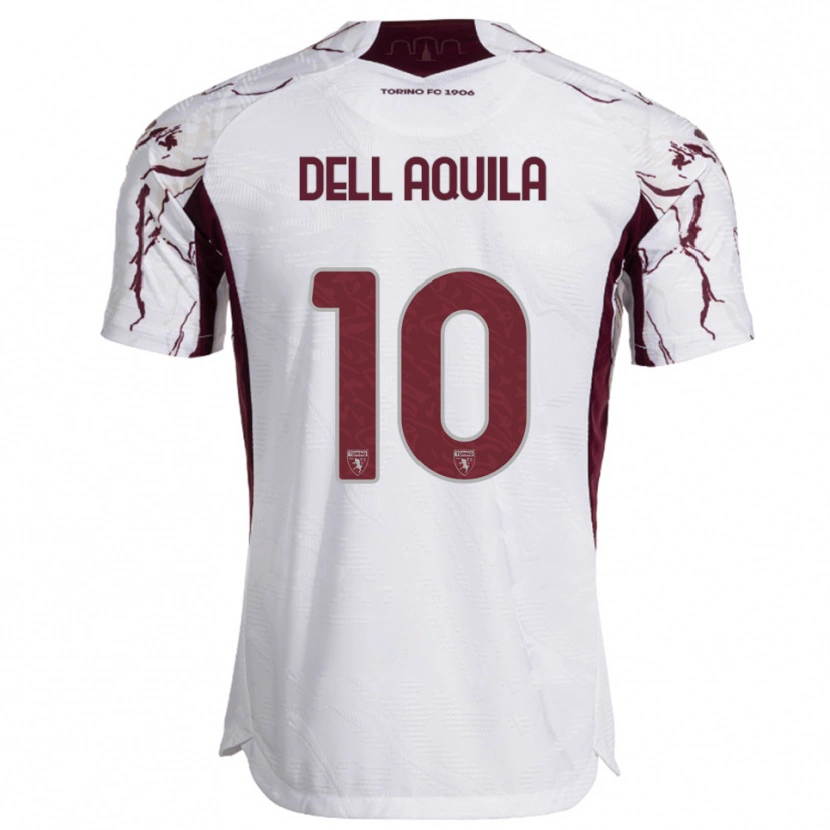 Danxen Criança Camisola Francesco Dell'aquila #10 Branco Borgonha Alternativa 2025/26 Camisa Brasil