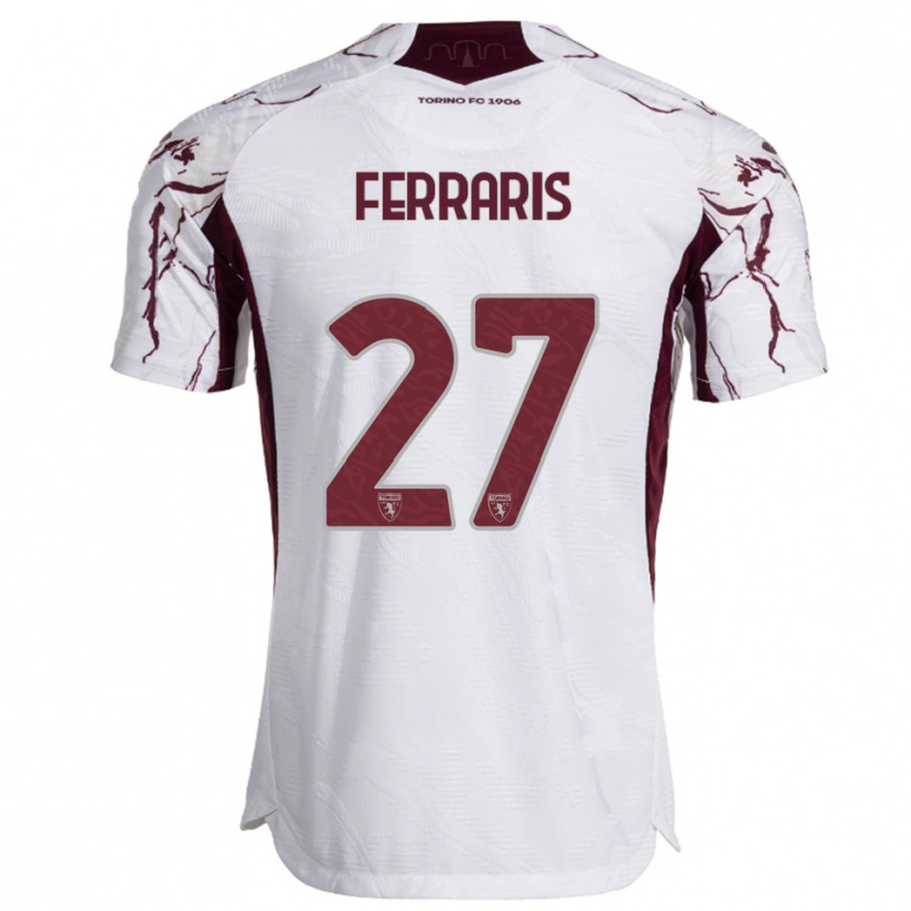 Danxen Criança Camisola Lorenzo Ferraris #27 Branco Borgonha Alternativa 2025/26 Camisa Brasil